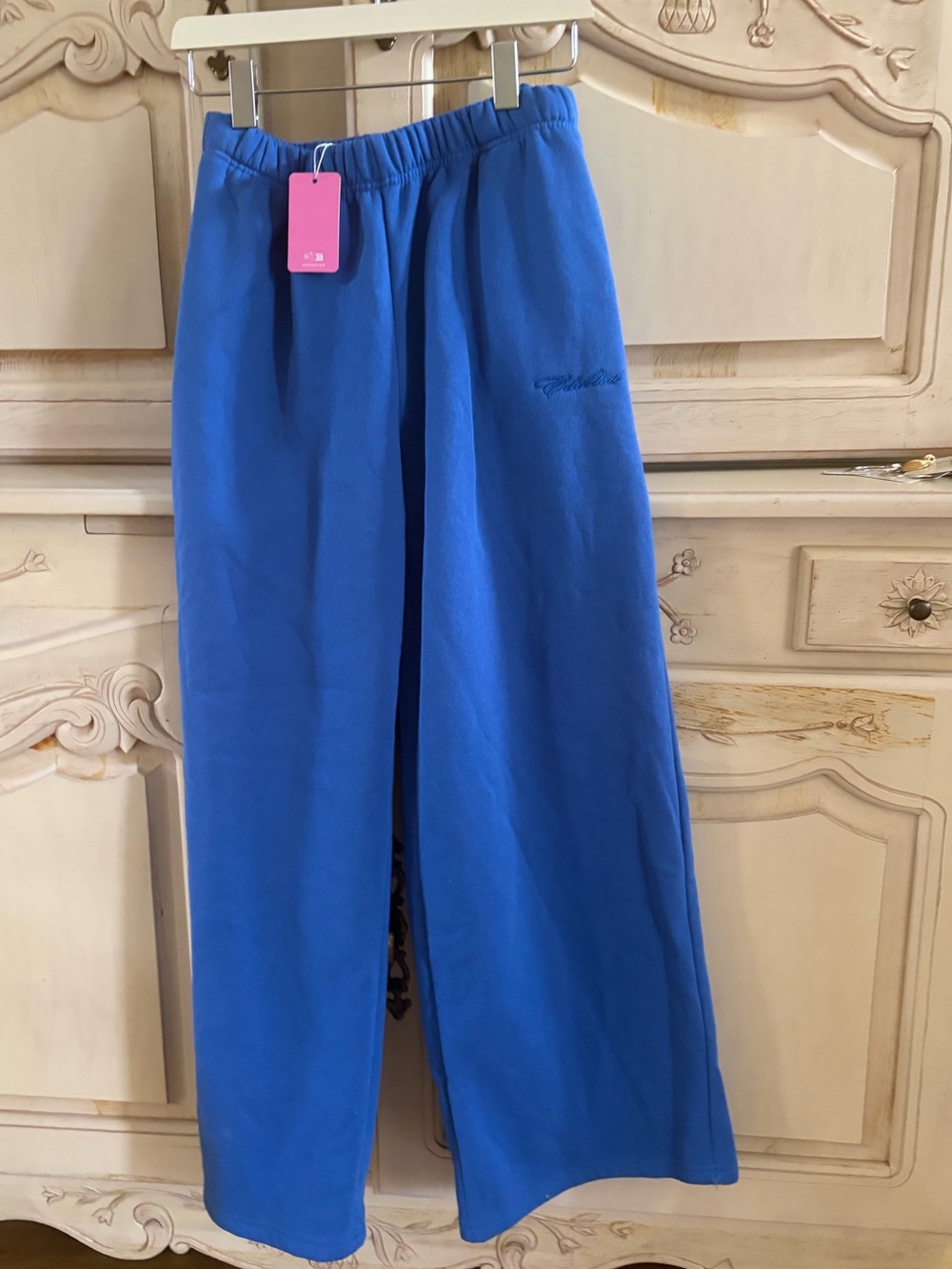 Edikted Royal Blue Wide-Leg Sweatpants